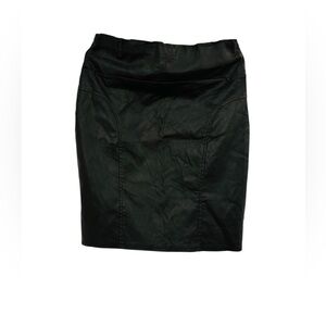 Dots Faux Leather Black Pencil Skirt Size XL